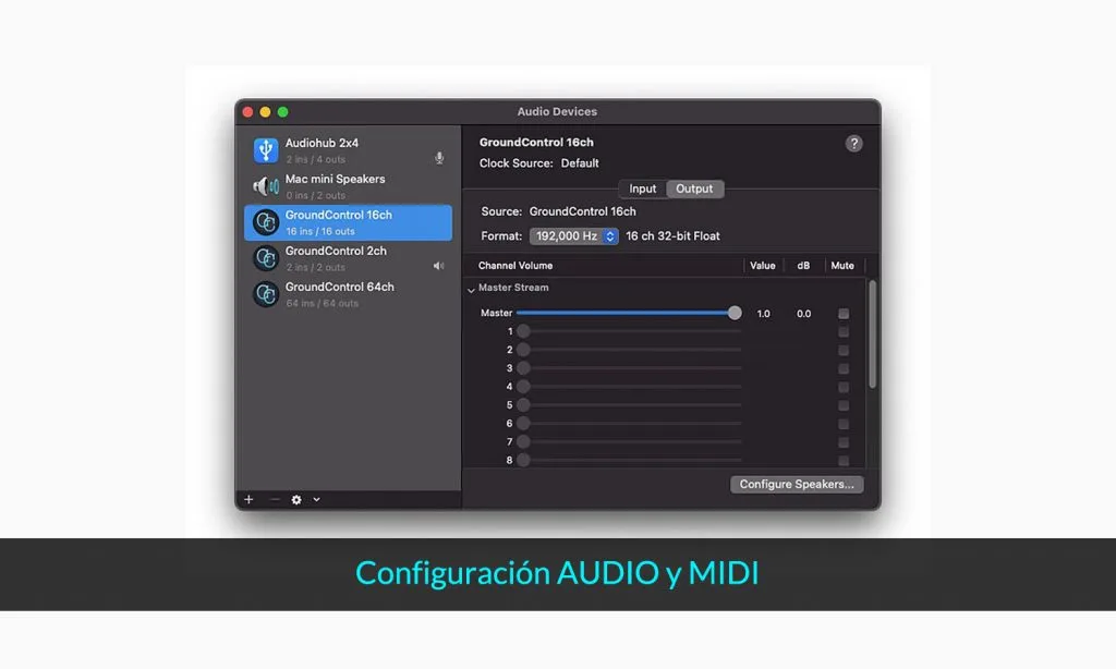 configuracion audio midi de GroundControl