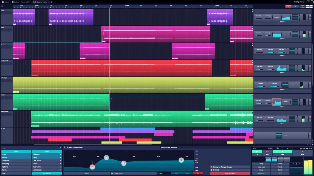 Tracktion T7 para música de cine, televisión y postproducción de audio