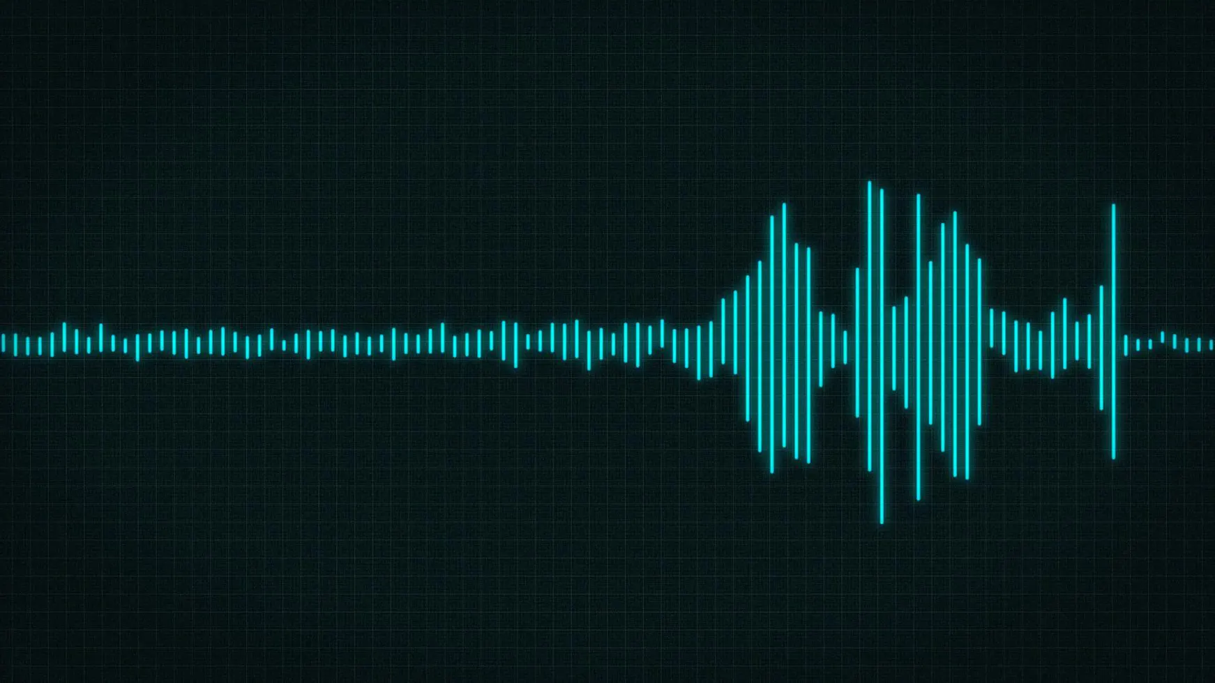 Forma de onda de audio azul turquesa