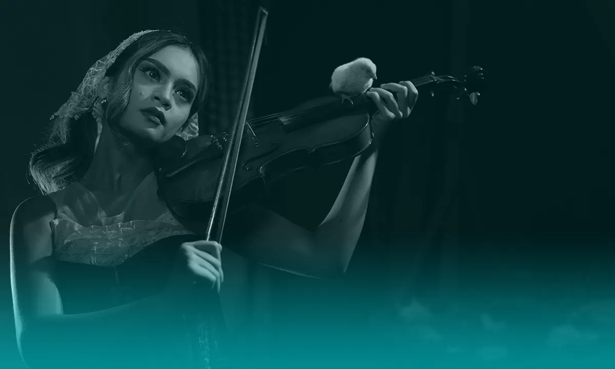 Calendario del mes con una pieza diferente de violín por día