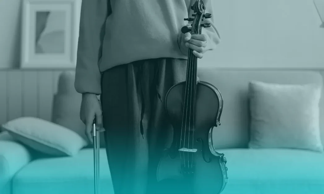 Violinistas que hacen streaming con realidad mixta