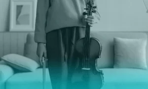 Violinistas que hacen streaming con realidad mixta