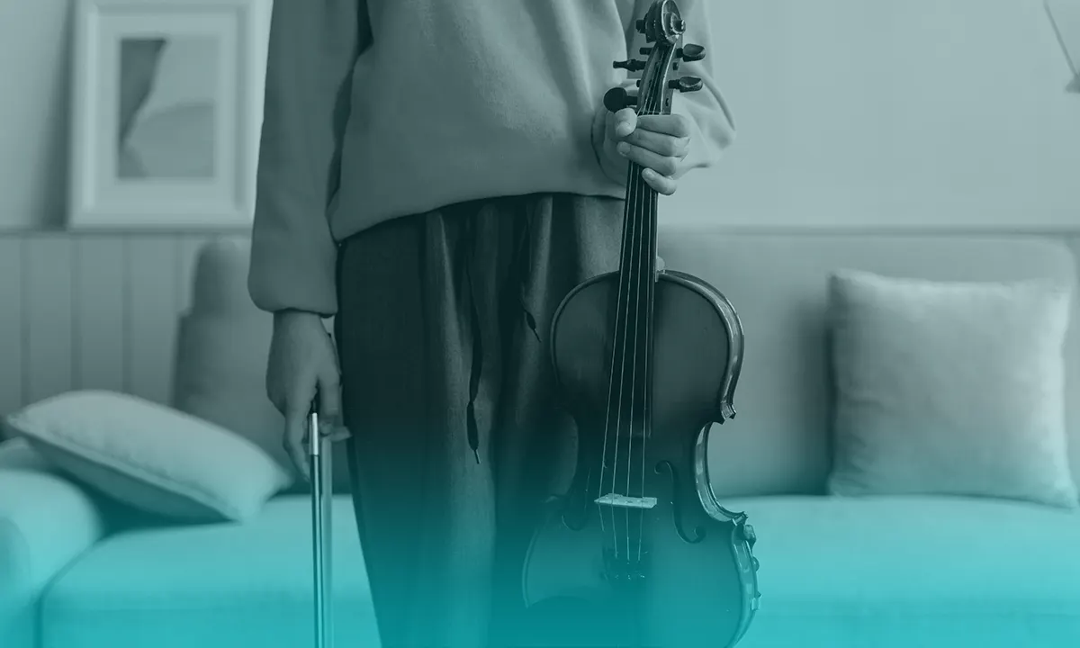 Violinistas que hacen streaming con realidad mixta